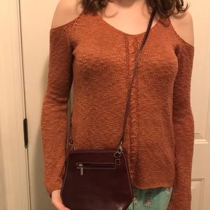 Genuine Leather Small Plum Cross-Body